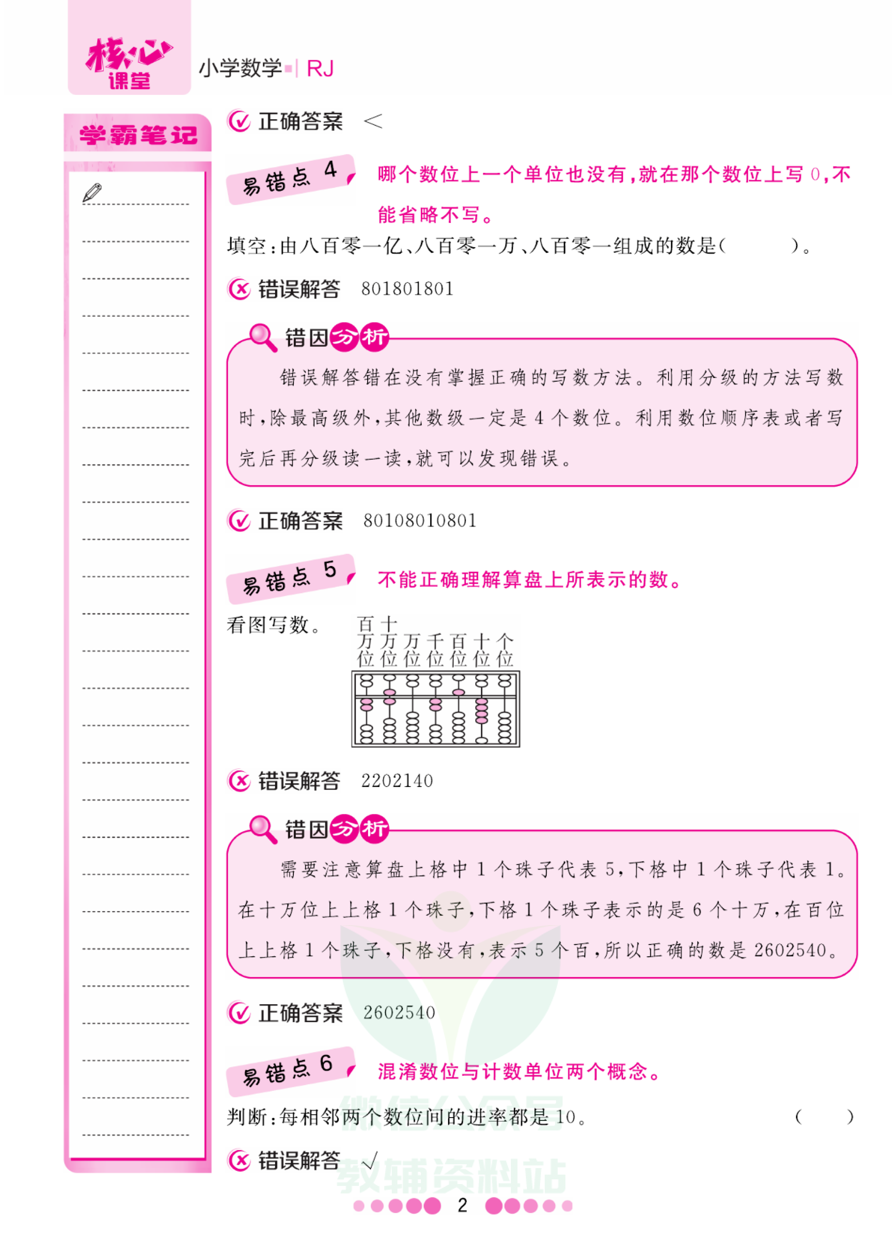 四年级上册数学人教版易错清单资料预览第 2 页