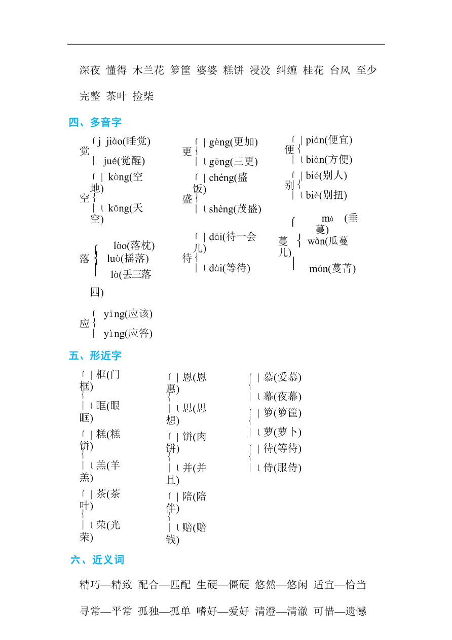 【部编版】小学五年级上册字词知识点汇总资料预览第 2 页
