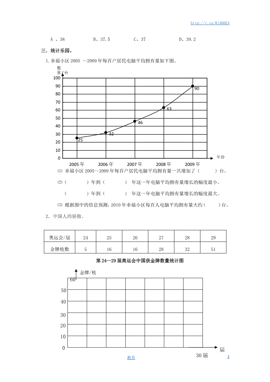 通用版数学六年级下册总复习专题:统计3 含答案资料预览第 2 页