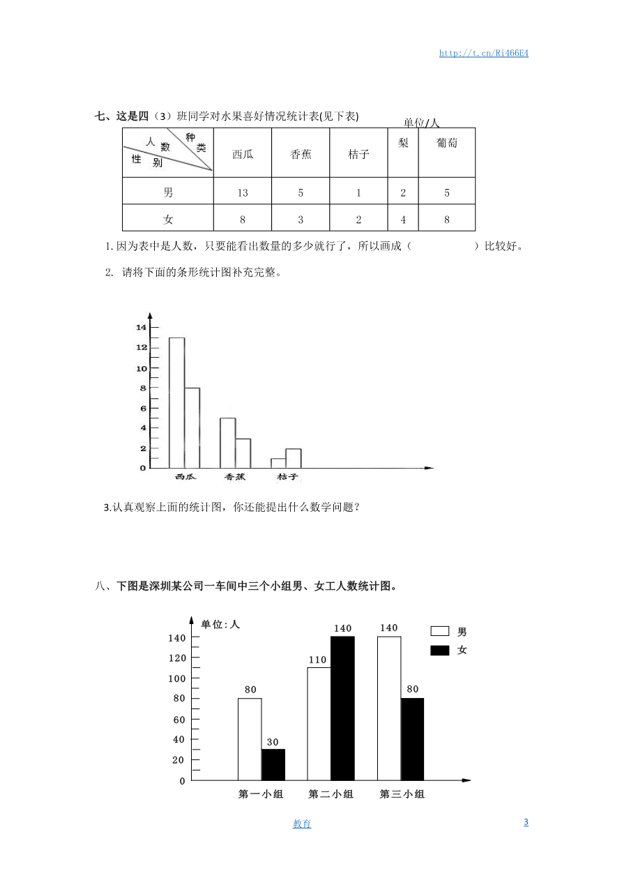 通用版数学六年级下册总复习专题：统计1 含答案资料预览第 3 页