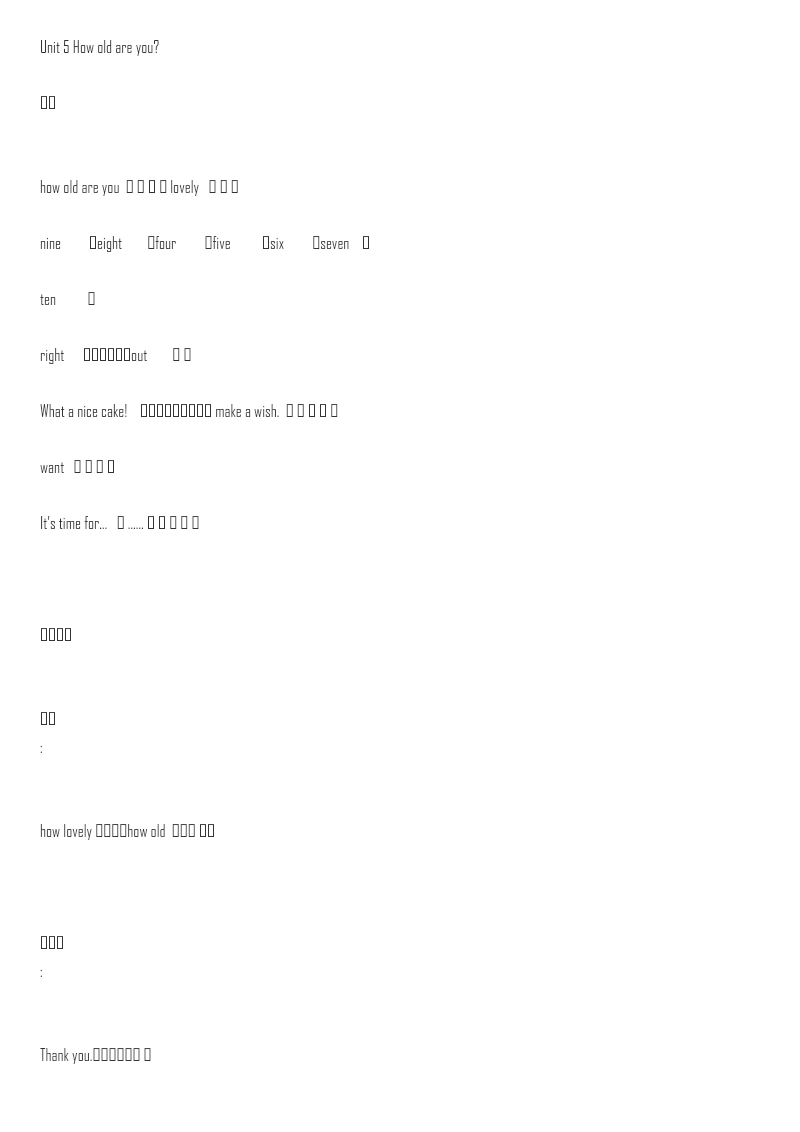 译林版三年级下 Unit5 知识点梳理资料预览第 1 页