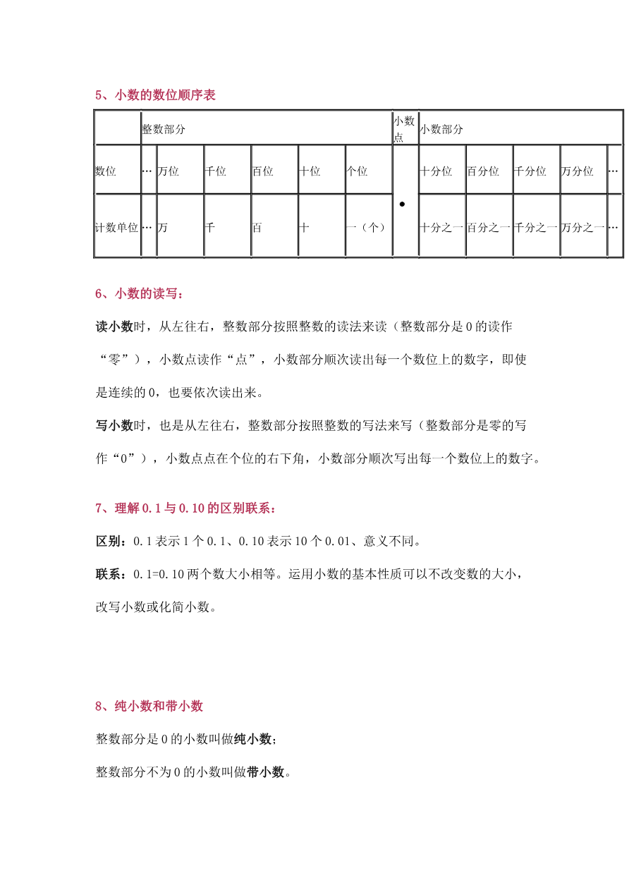 北师大版四年级(下册)数学知识要点归纳资料预览第 2 页