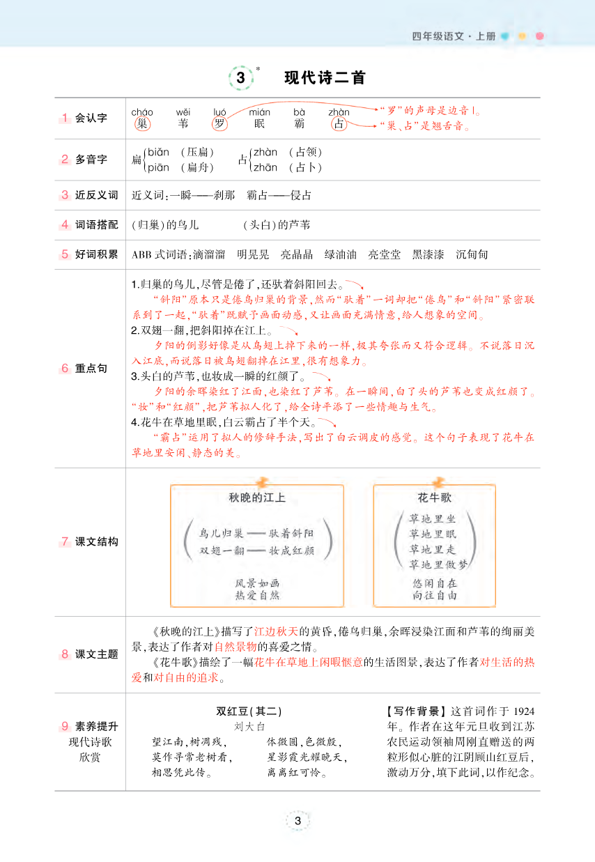 四年级状元语文笔记(背记清单)资料预览第 3 页