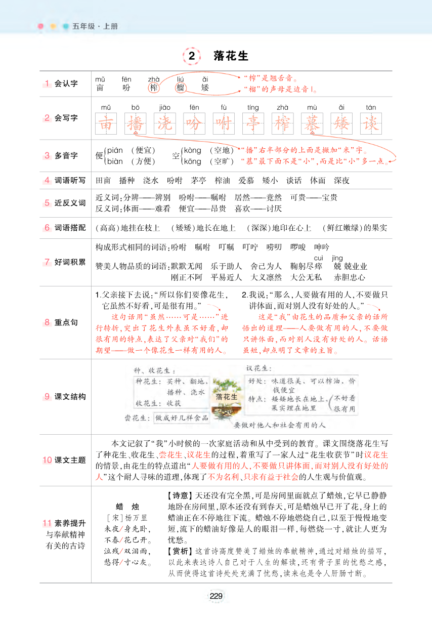 五年级状元语文笔记（背记清单）资料预览第 2 页