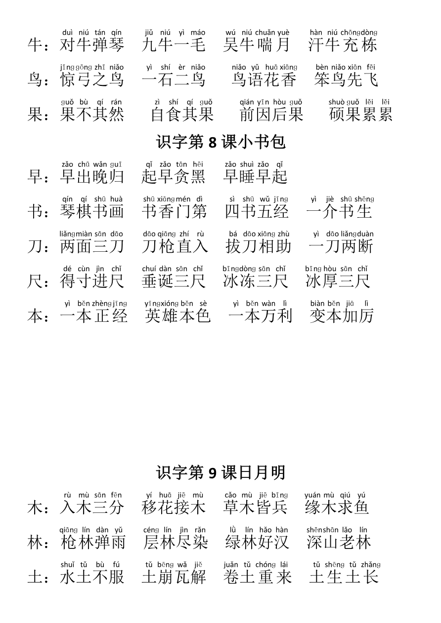 生字对应成语资料预览第 3 页