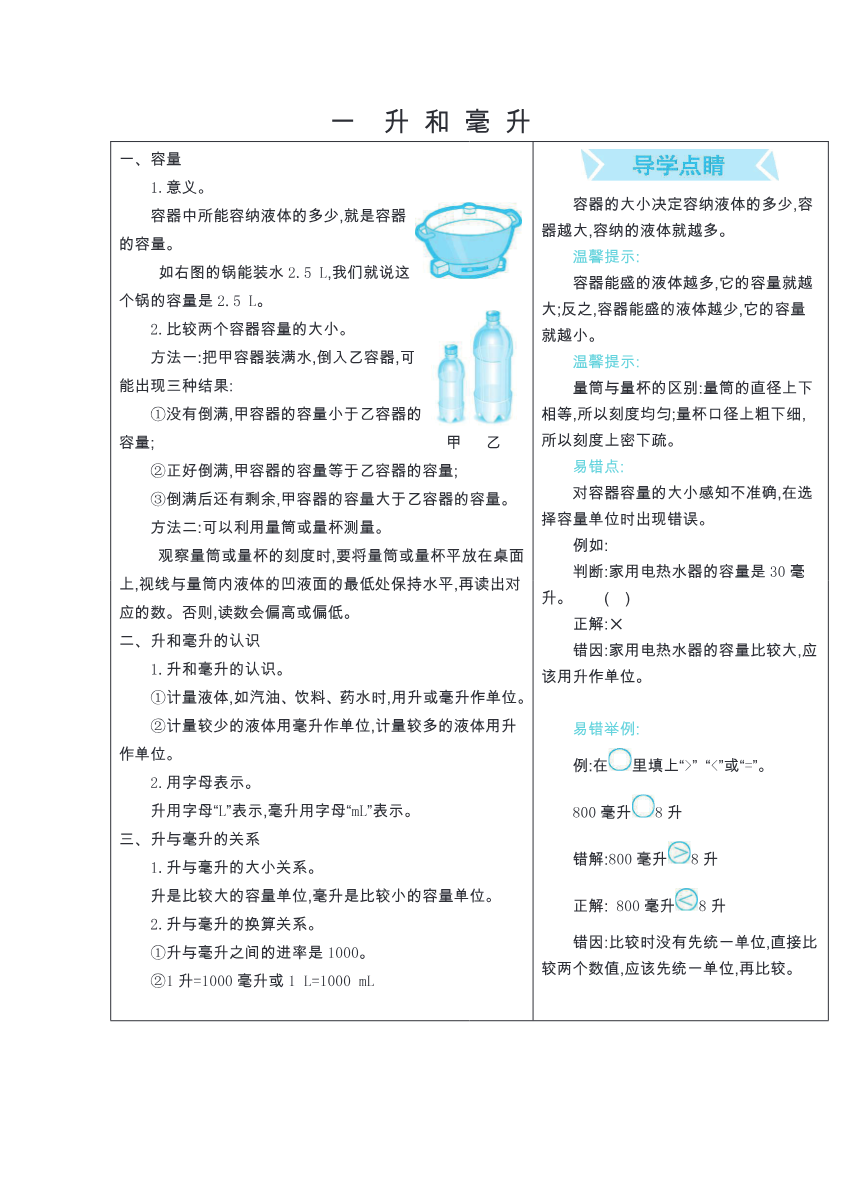 四年级上册数学冀教版知识要点资料预览第 1 页