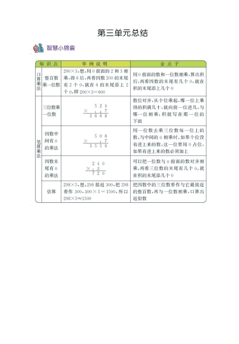 三年级上册数学青岛六三制知识要点资料预览第 2 页