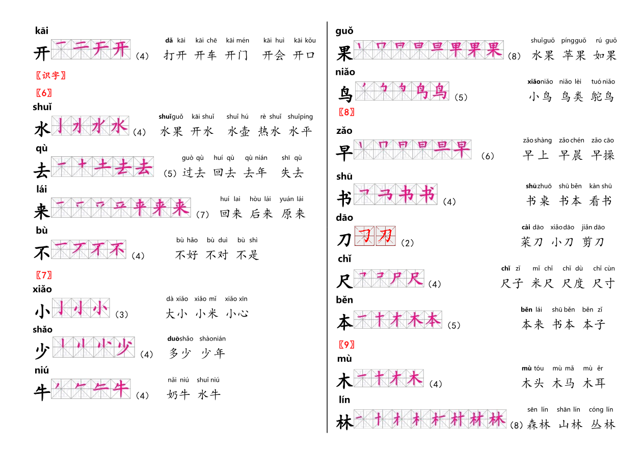 生字笔顺组词资料预览第 3 页