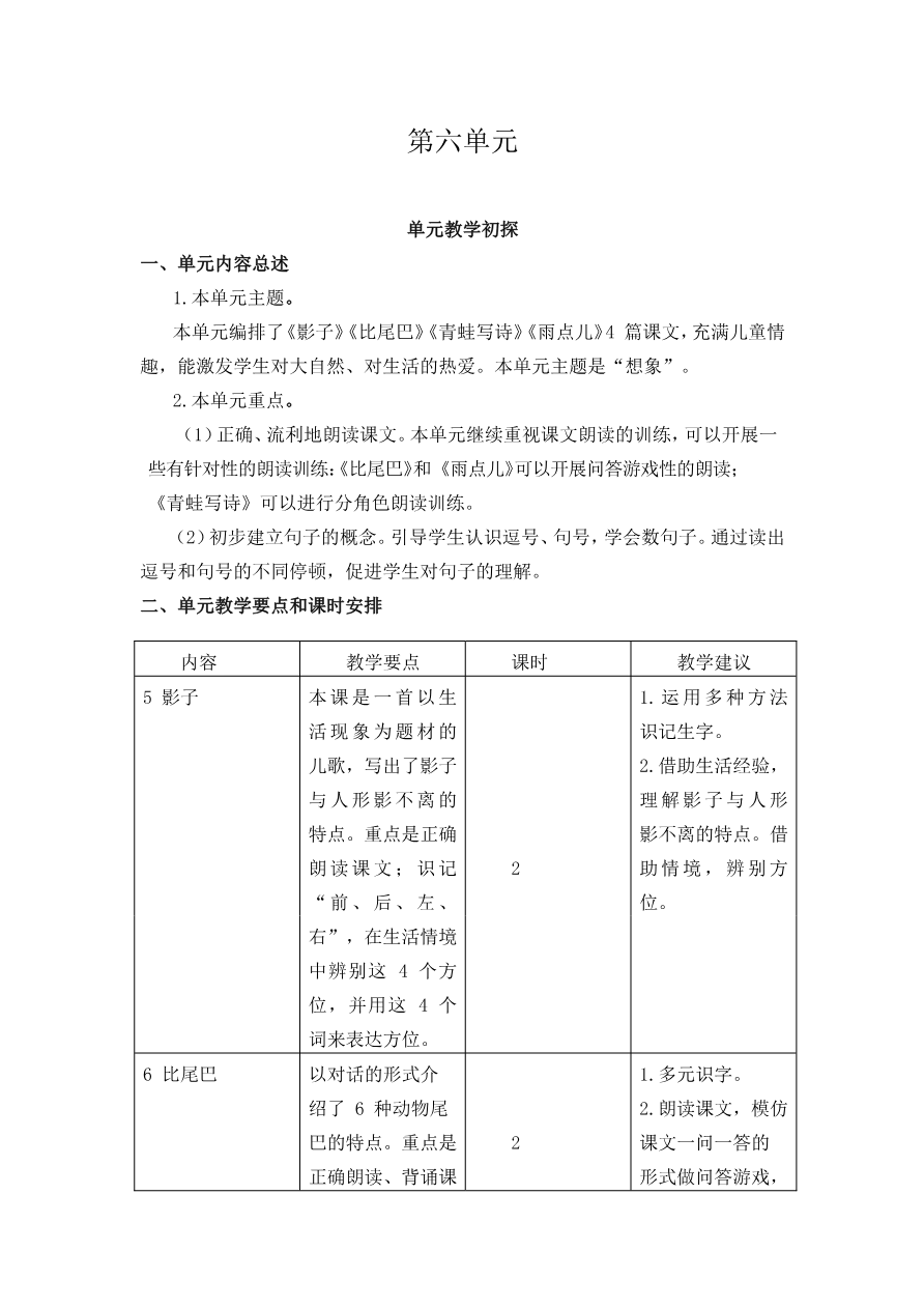 第六单元教学初探资料预览第 1 页