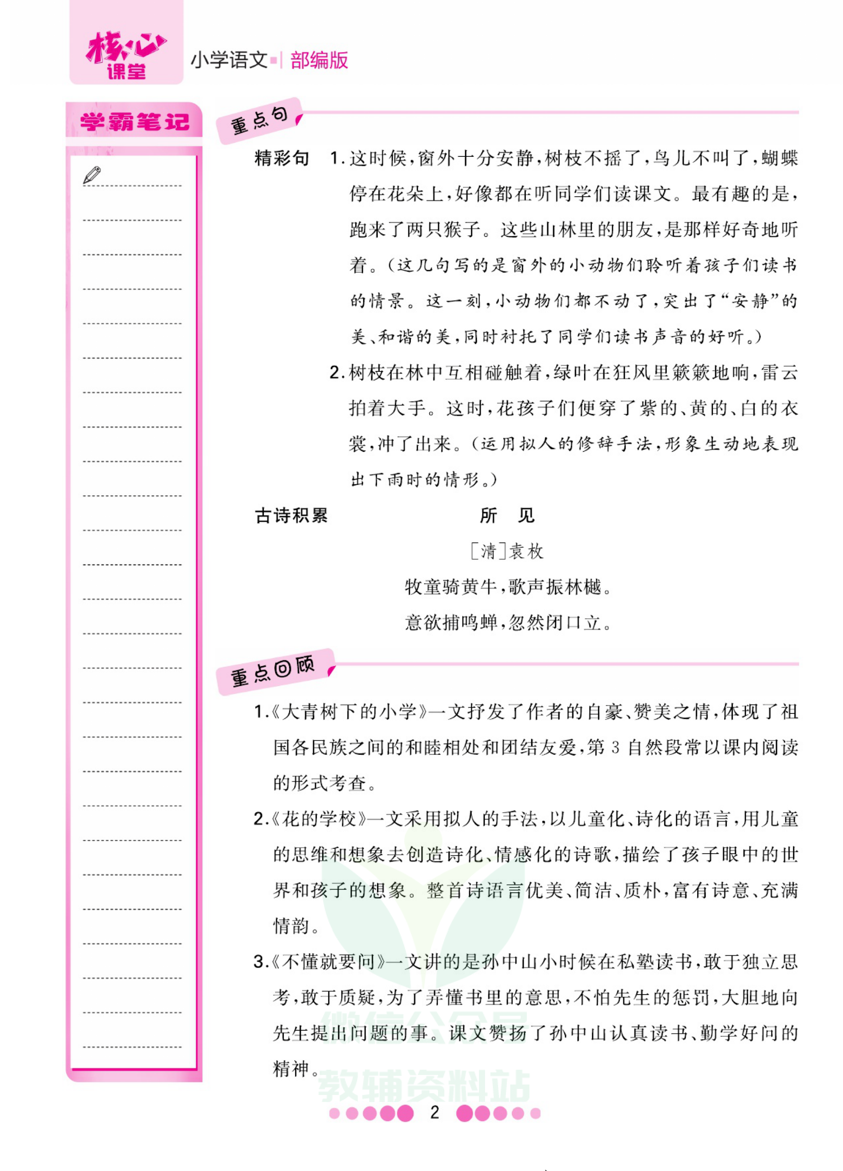 三年级上册语文部编版考点过关资料预览第 2 页